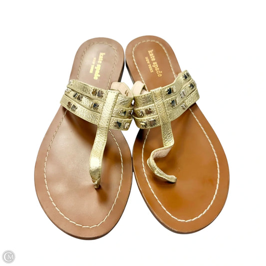 Sandals Designer By Kate Spade In Brown & Gold, Size: 7.5