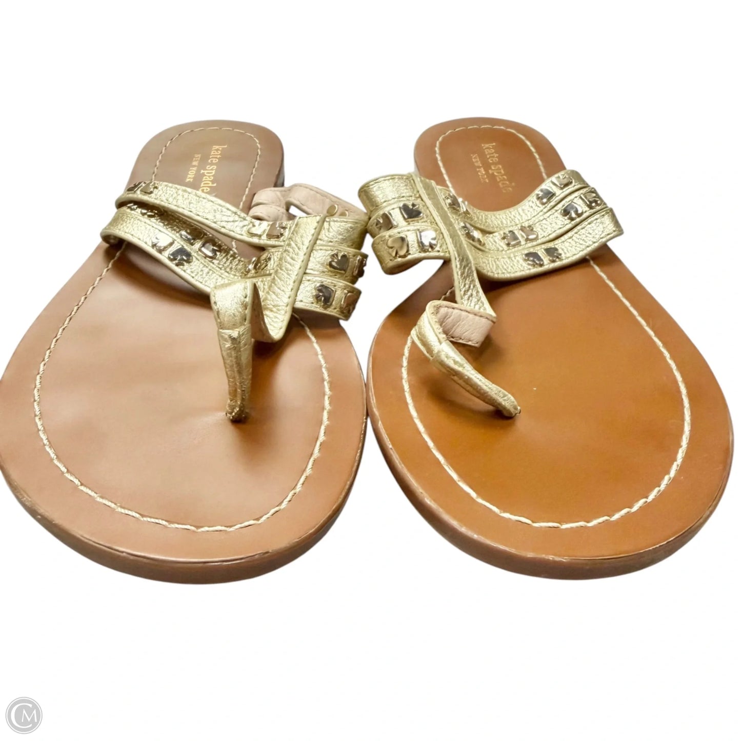 Sandals Designer By Kate Spade In Brown & Gold, Size: 7.5