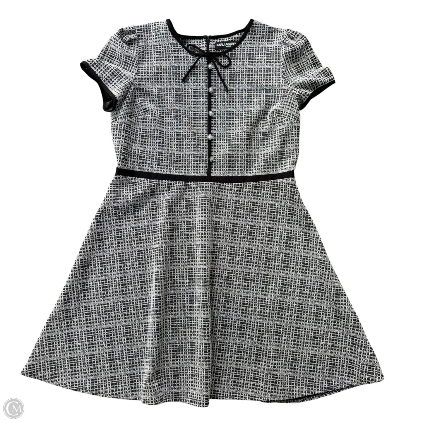 Dress Designer By Karl Lagerfeld In Black & White, Size: L