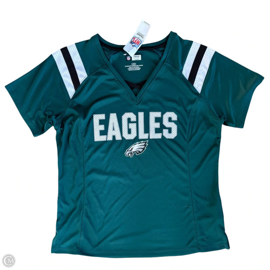 Top Short Sleeve By Nfl In Black Denim, Size: L