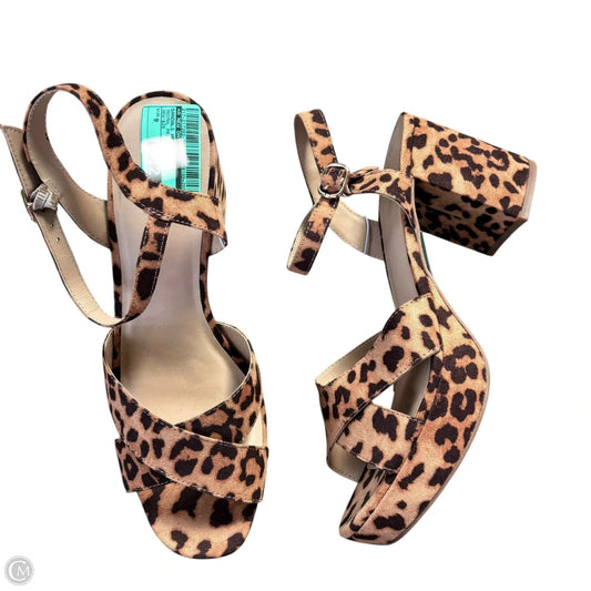 Sandals Heels Block By A New Day In Animal Print, Size: 9
