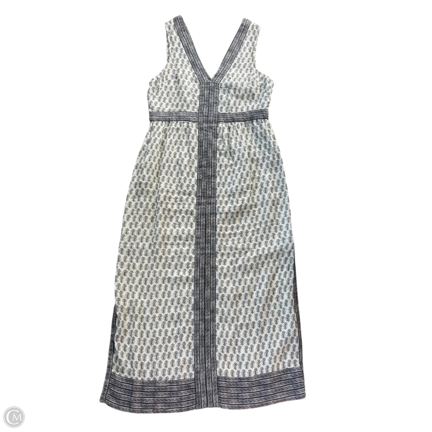 Dress Casual Maxi By Faherty In Grey & White, Size: M