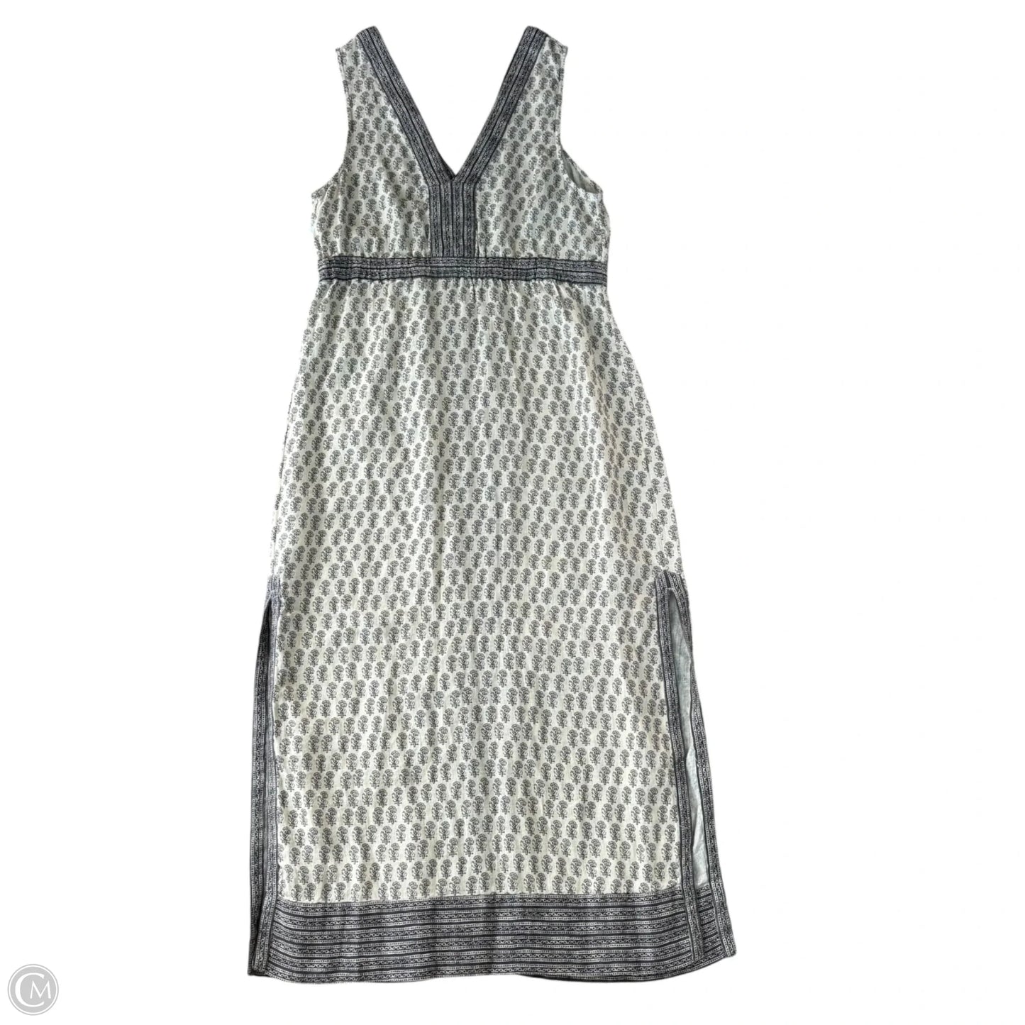 Dress Casual Maxi By Faherty In Grey & White, Size: M