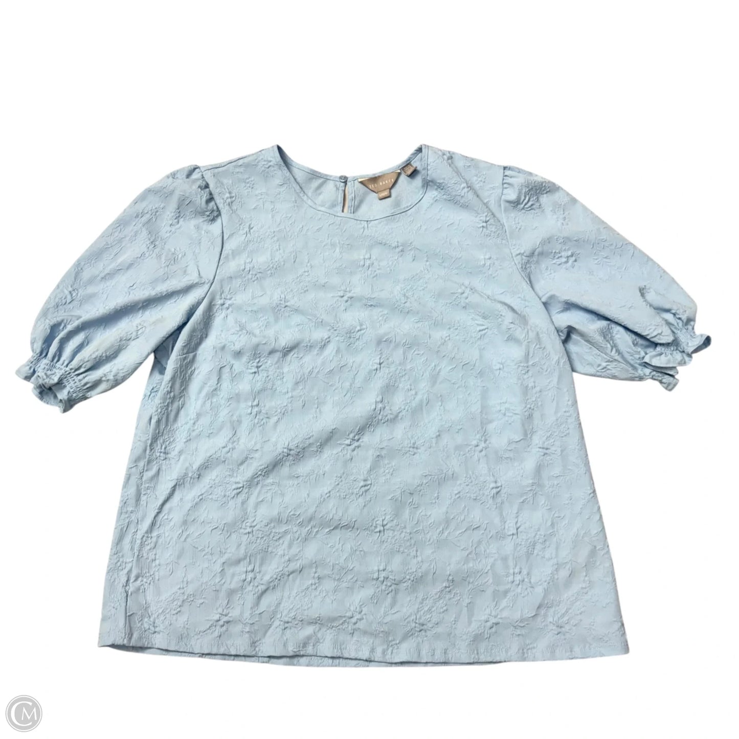 Blouse Short Sleeve By Ted Baker In Blue, Size: L