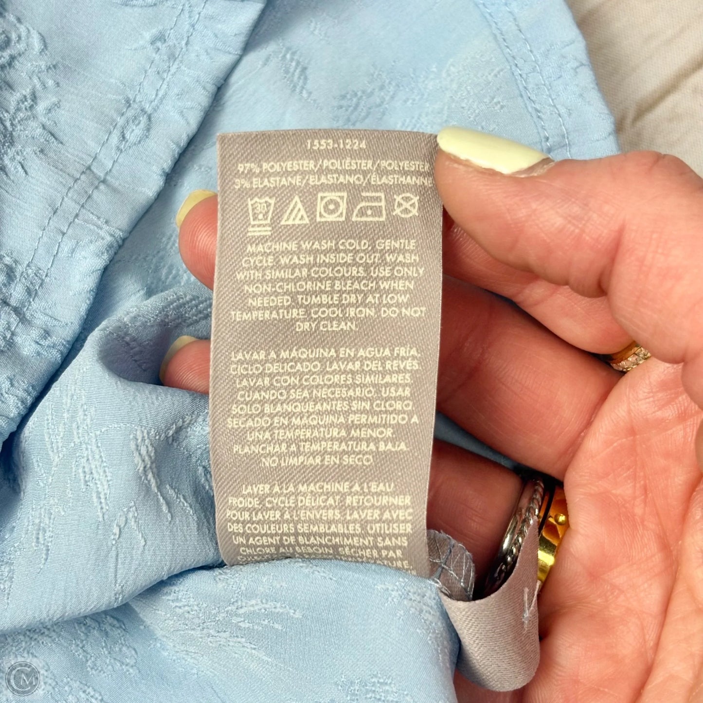 Blouse Short Sleeve By Ted Baker In Blue, Size: L