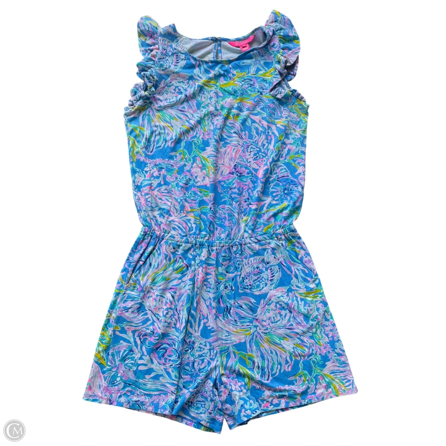 Romper Designer By Lilly Pulitzer In Blue & Yellow, Size: S