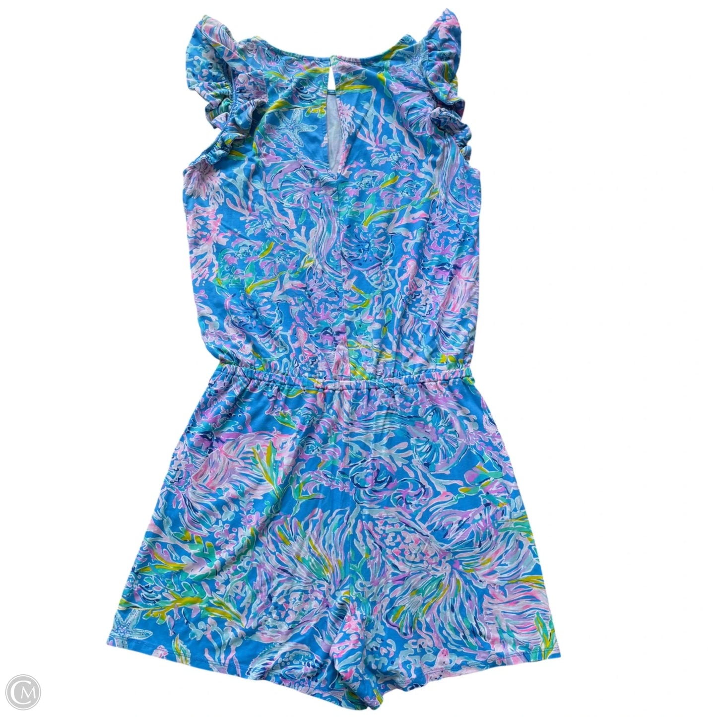 Romper Designer By Lilly Pulitzer In Blue & Yellow, Size: S