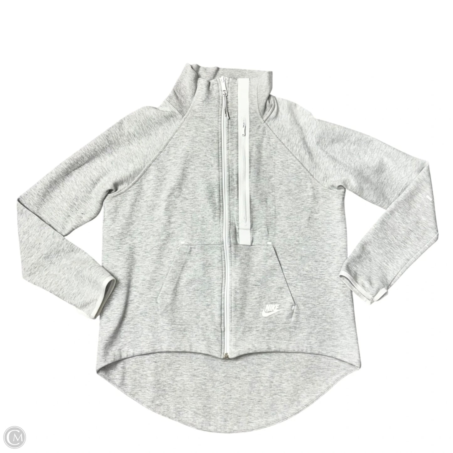 Athletic Jacket By Nike Apparel In Grey, Size: L