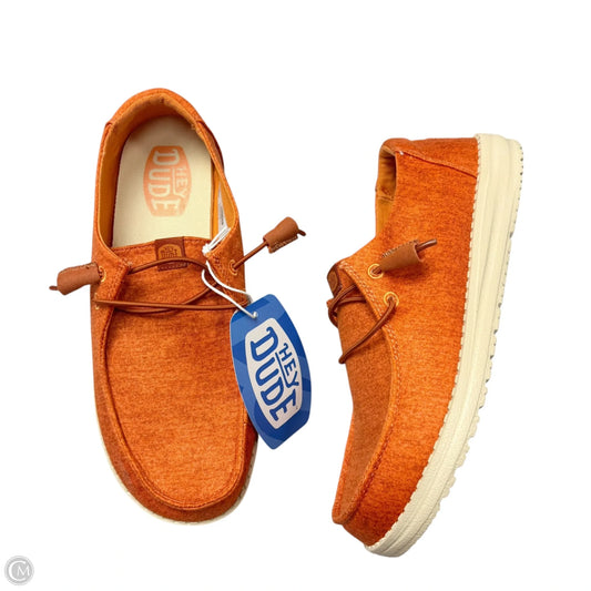Shoes Sneakers By Hey Dude In Orange, Size: 8