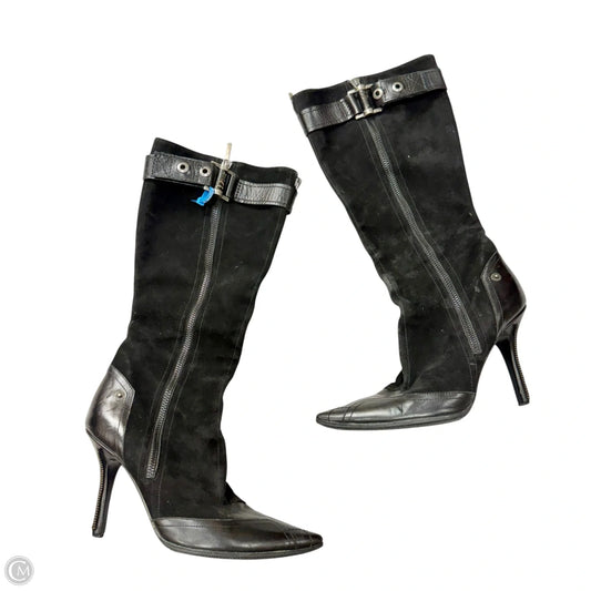 Boots Luxury Designer By Dior In Black, Size: 7.5