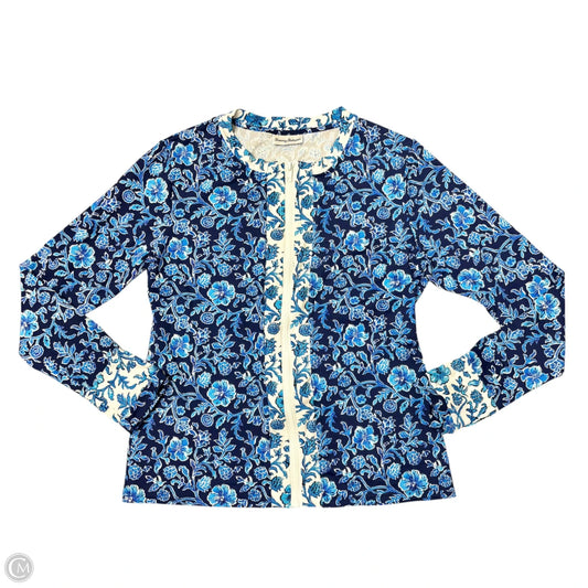 Athletic Top Long Sleeve Crewneck By Tommy Bahama In Blue & White, Size: M