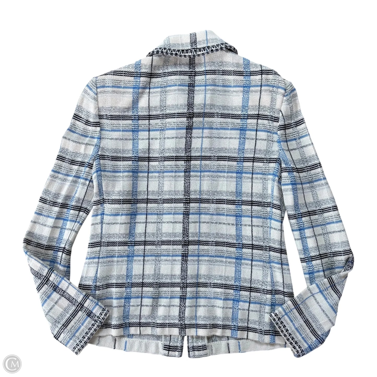 Blazer Luxury Designer By St John Collection In Blue & White, Size: S