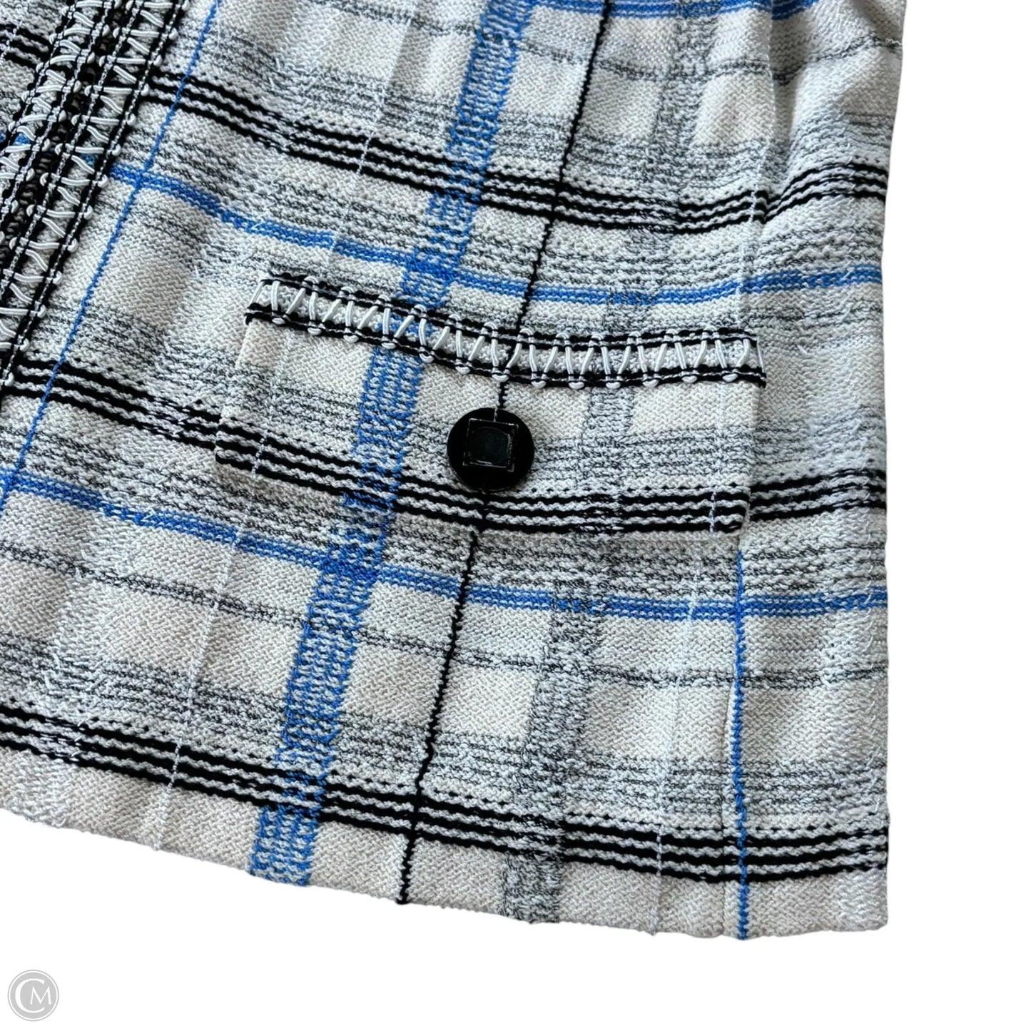 Blazer Luxury Designer By St John Collection In Blue & White, Size: S