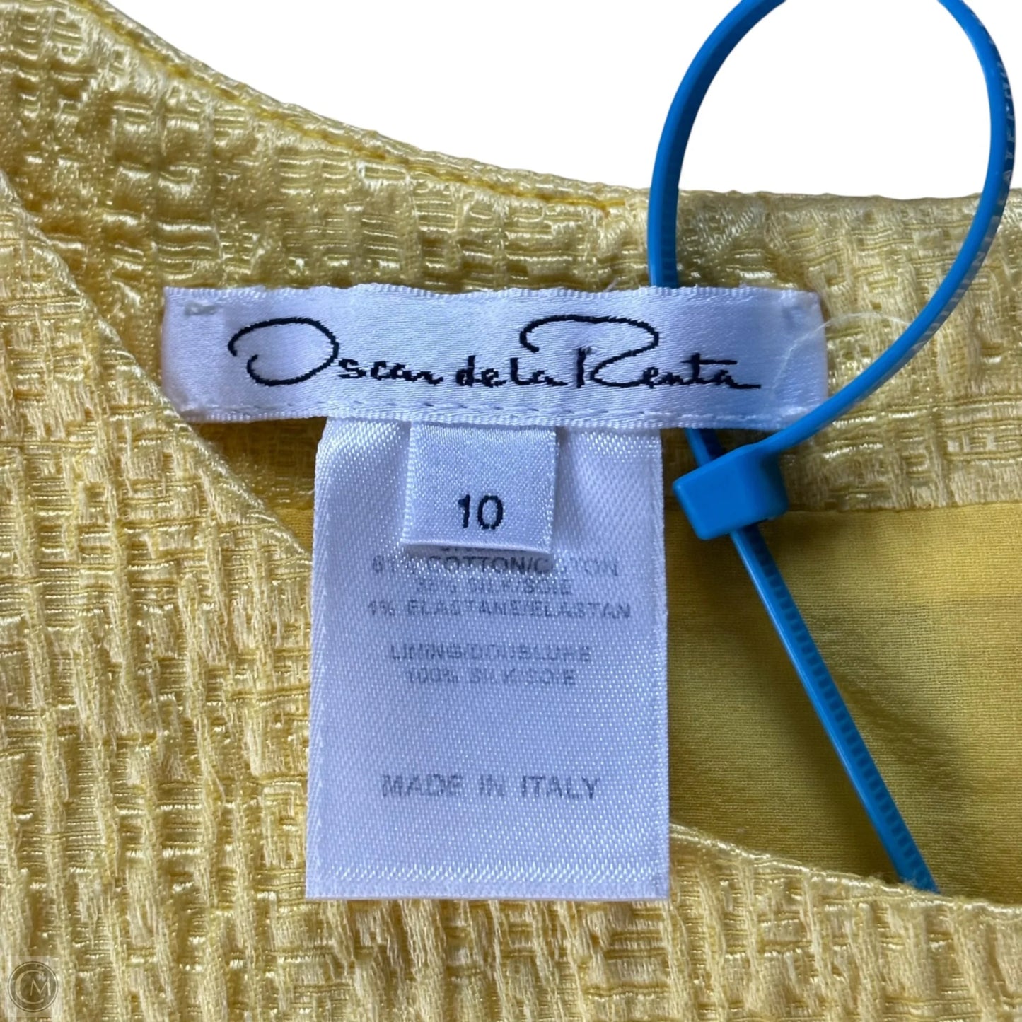 Dress Luxury Designer By Oscar De La Renta In Yellow, Size: M