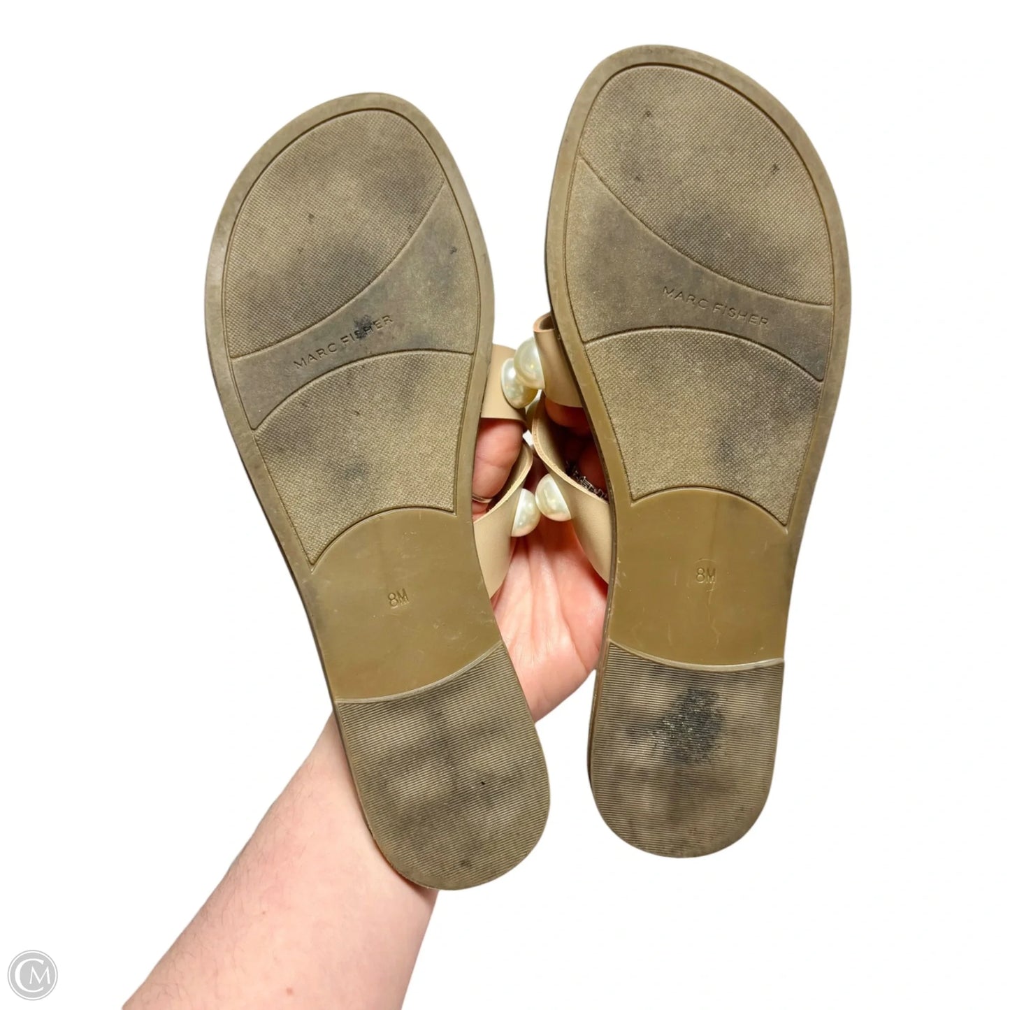 Sandals Flats By Marc Fisher In Tan & White, Size: 8