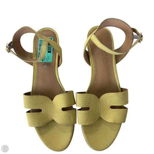 Sandals Heels Kitten By Journee In Yellow, Size: 9.5