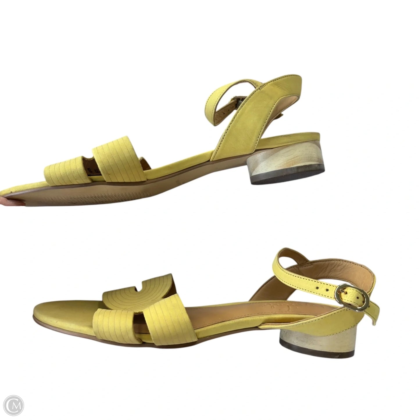 Sandals Heels Kitten By Journee In Yellow, Size: 9.5