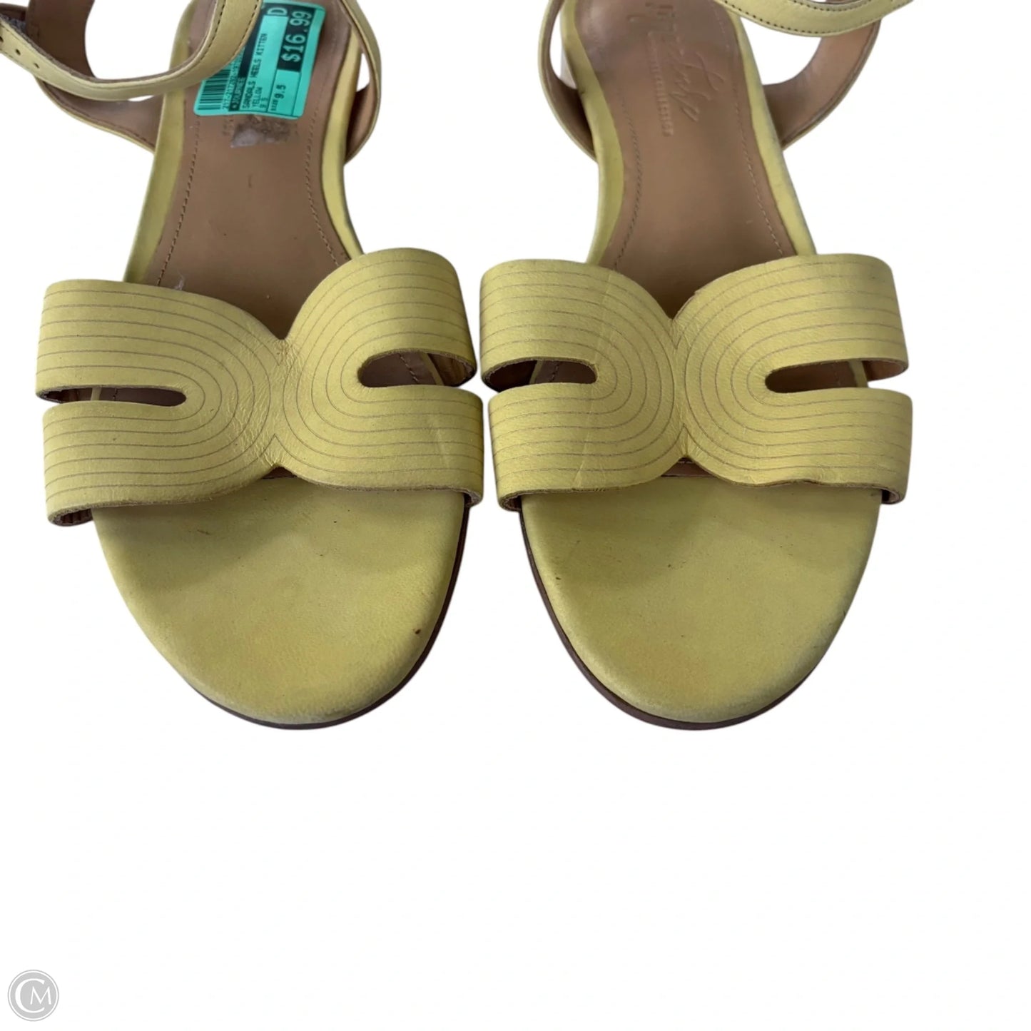 Sandals Heels Kitten By Journee In Yellow, Size: 9.5