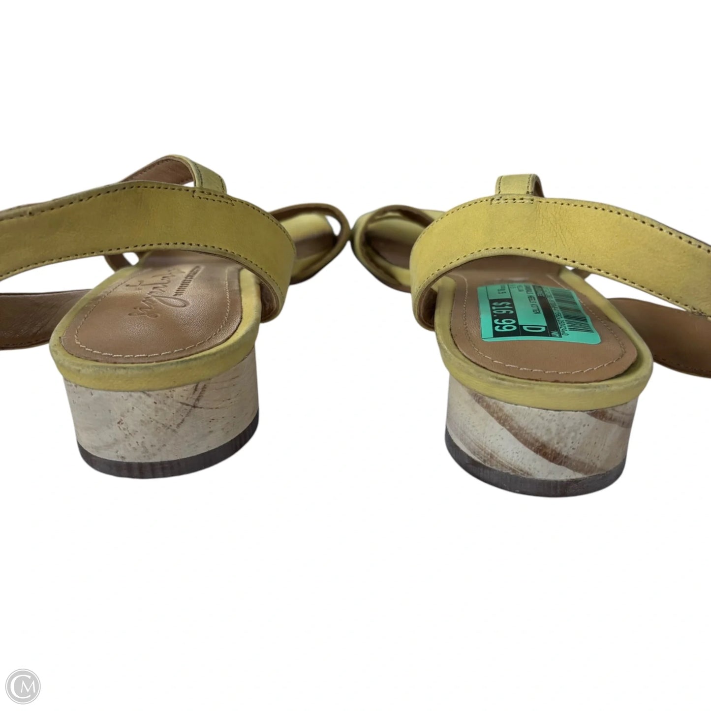 Sandals Heels Kitten By Journee In Yellow, Size: 9.5