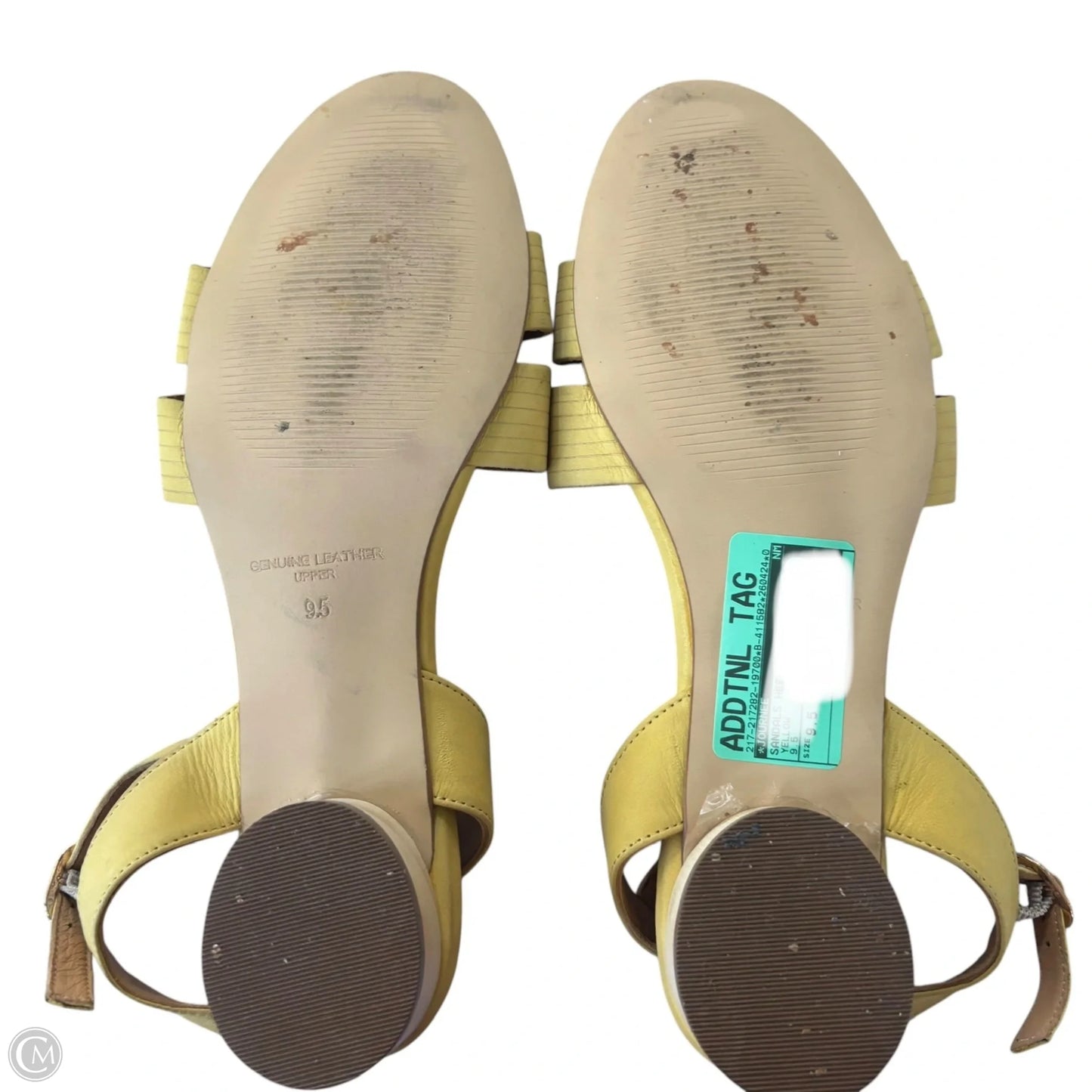 Sandals Heels Kitten By Journee In Yellow, Size: 9.5