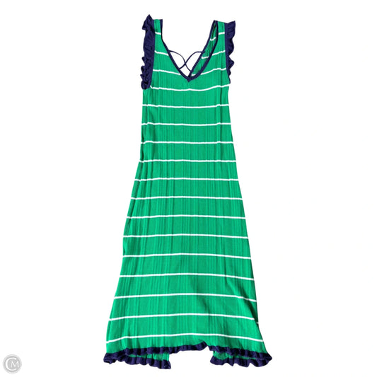 Dress Casual Midi By Daily Practice By Anthropologie In Green & Purple, Size: L