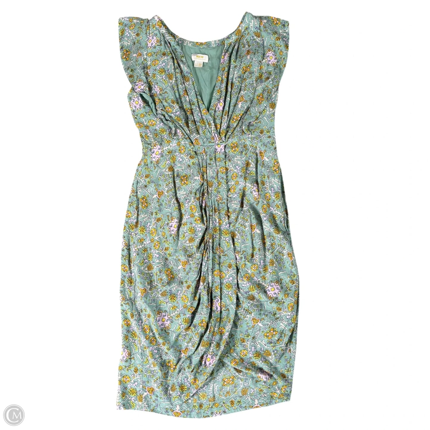 Dress Casual Midi By Maeve In Blue & Yellow, Size: L