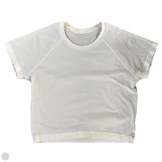 Athletic Top Short Sleeve By Lululemon In White, Size: M
