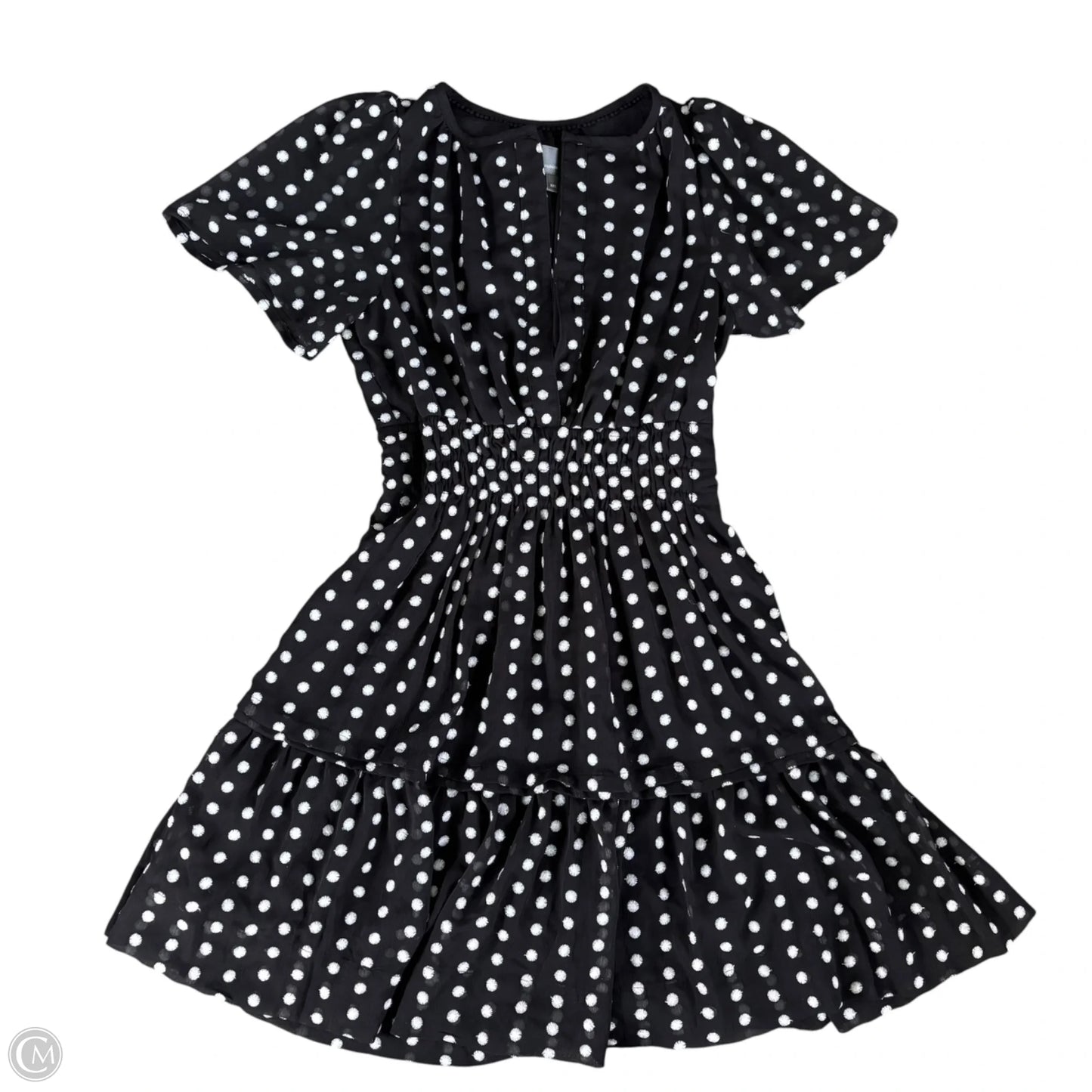 Dress Casual Midi By Anthropologie In Black & White, Size: Xxs