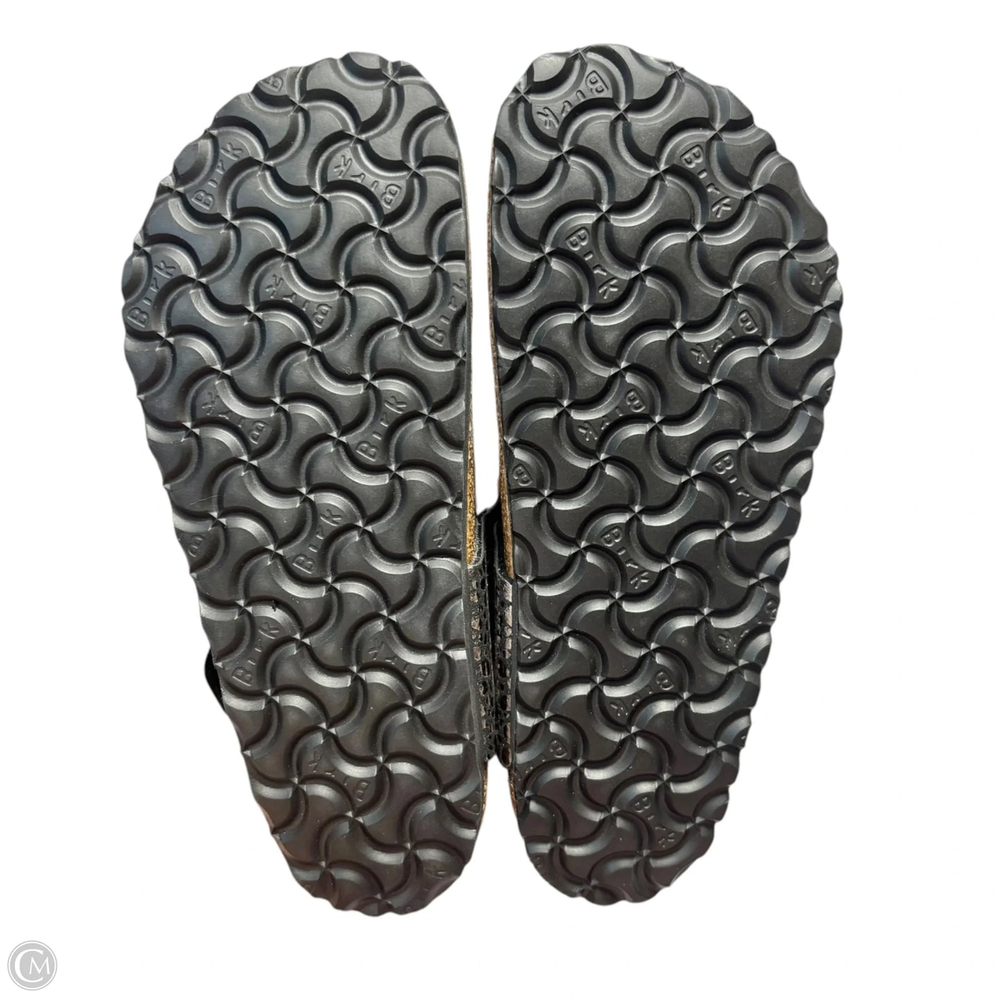 Sandals Flip Flops By Birkenstock In Black & Brown, Size: 5