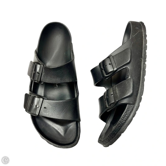 Sandals Flats By Birkenstock In Black, Size: 8