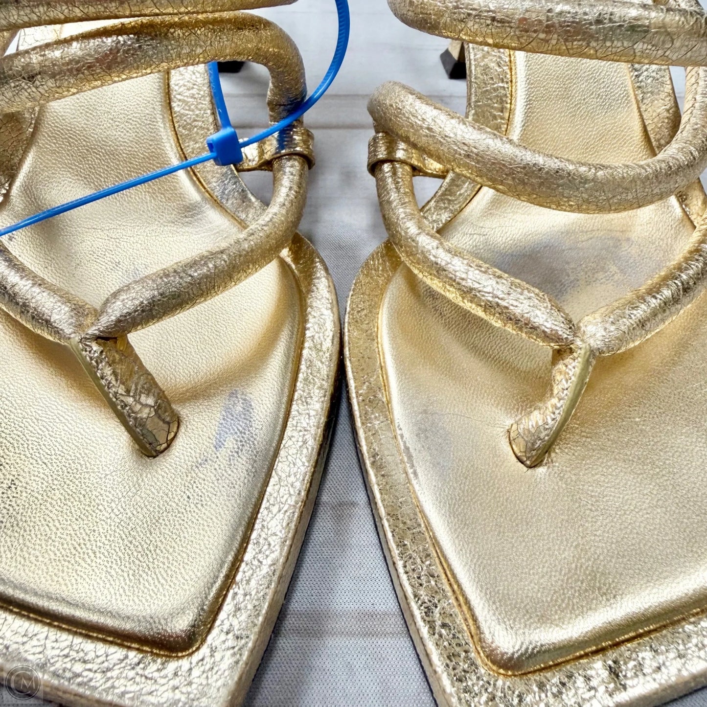 Sandals Luxury Designer By Jimmy Choo In Gold, Size: 8
