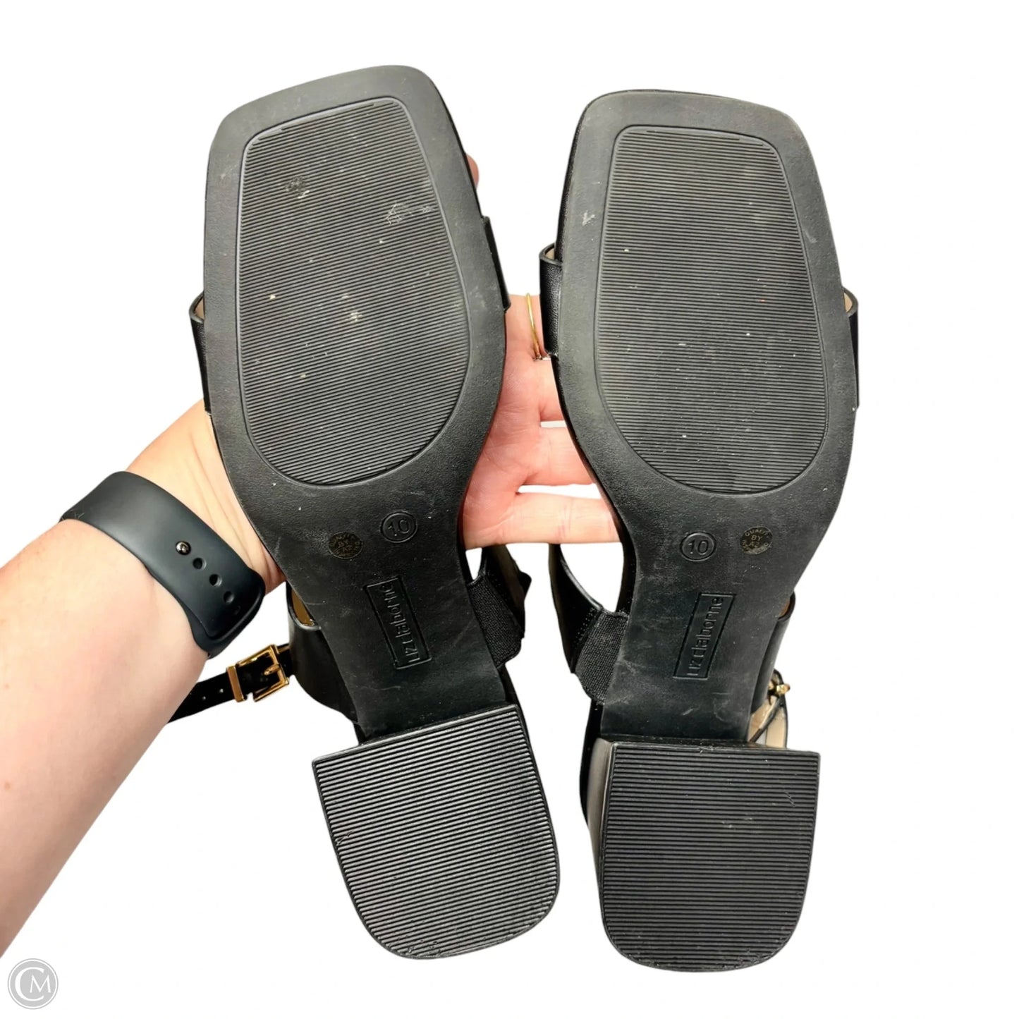 Sandals Heels Block By Liz Claiborne In Black, Size: 10