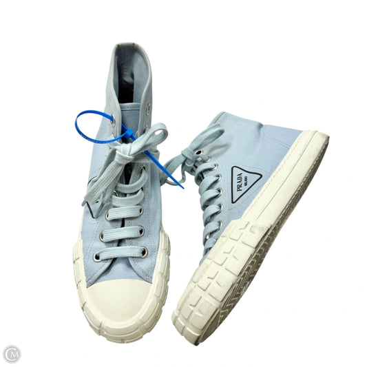 Shoes Luxury Designer By Prada In Blue, Size: 8