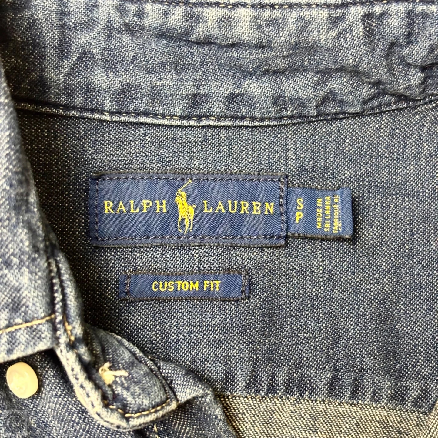 Blouse Long Sleeve By Ralph Lauren In Blue Denim, Size: Sp