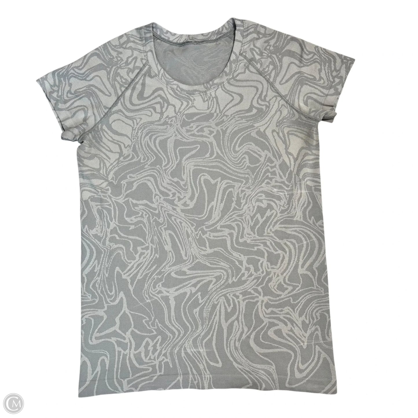 Athletic Top Short Sleeve By Lululemon In Grey, Size: M