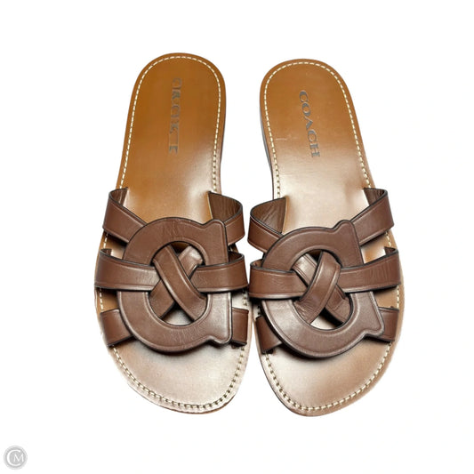 Sandals Designer By Coach In Brown, Size: 8.5