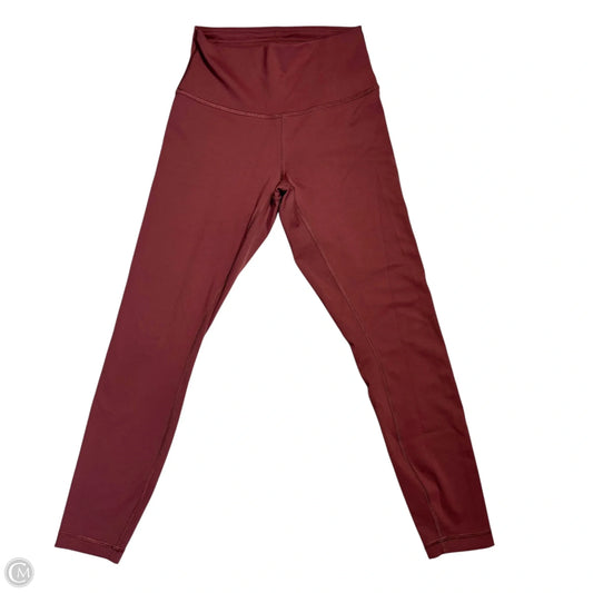 Athletic Leggings By Lululemon In Maroon, Size: S