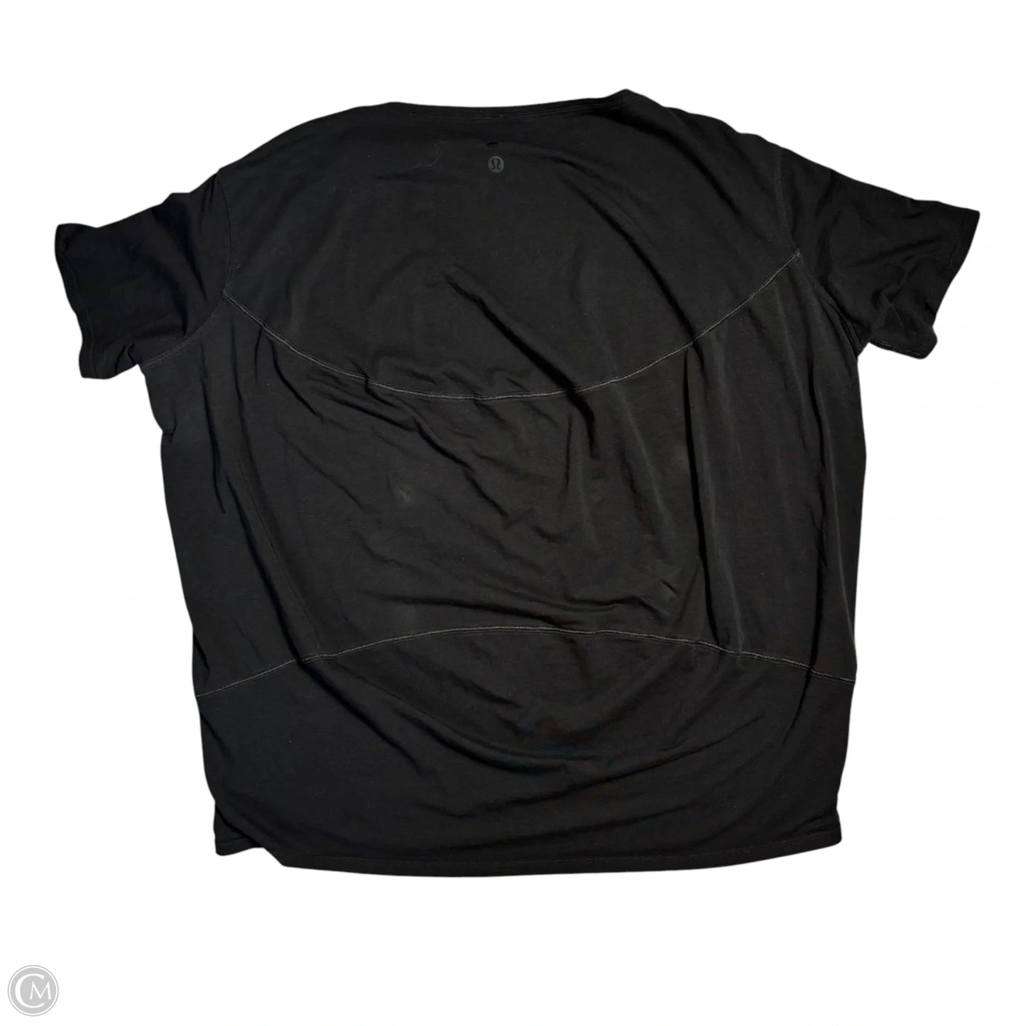 Athletic Top Short Sleeve By Lululemon In Black, Size: M
