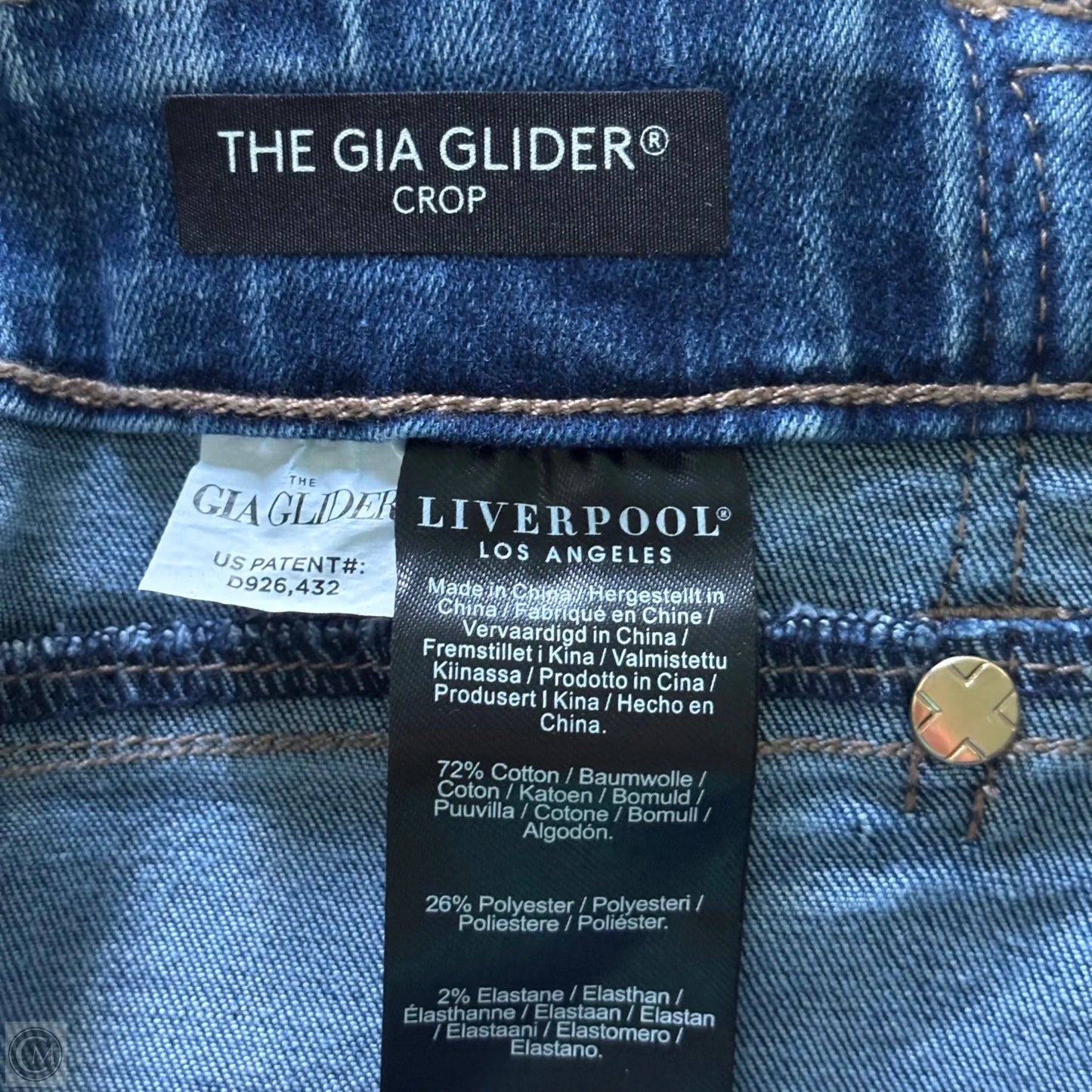 Jeans Boot Cut By Liverpool In Blue Denim, Size: 4