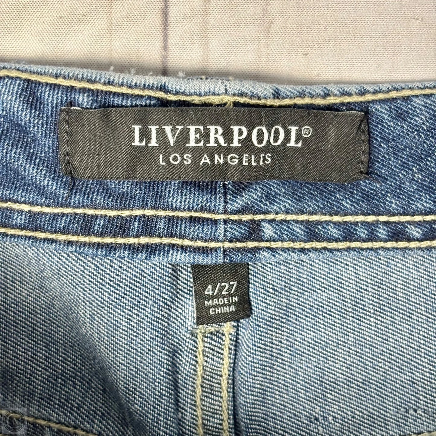 Jeans Wide Leg By Liverpool In Blue Denim, Size: 4