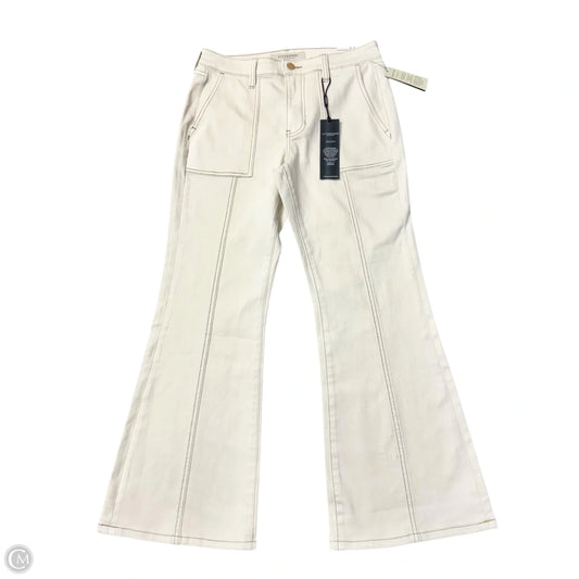 Jeans Flared By Liverpool In White Denim, Size: 4