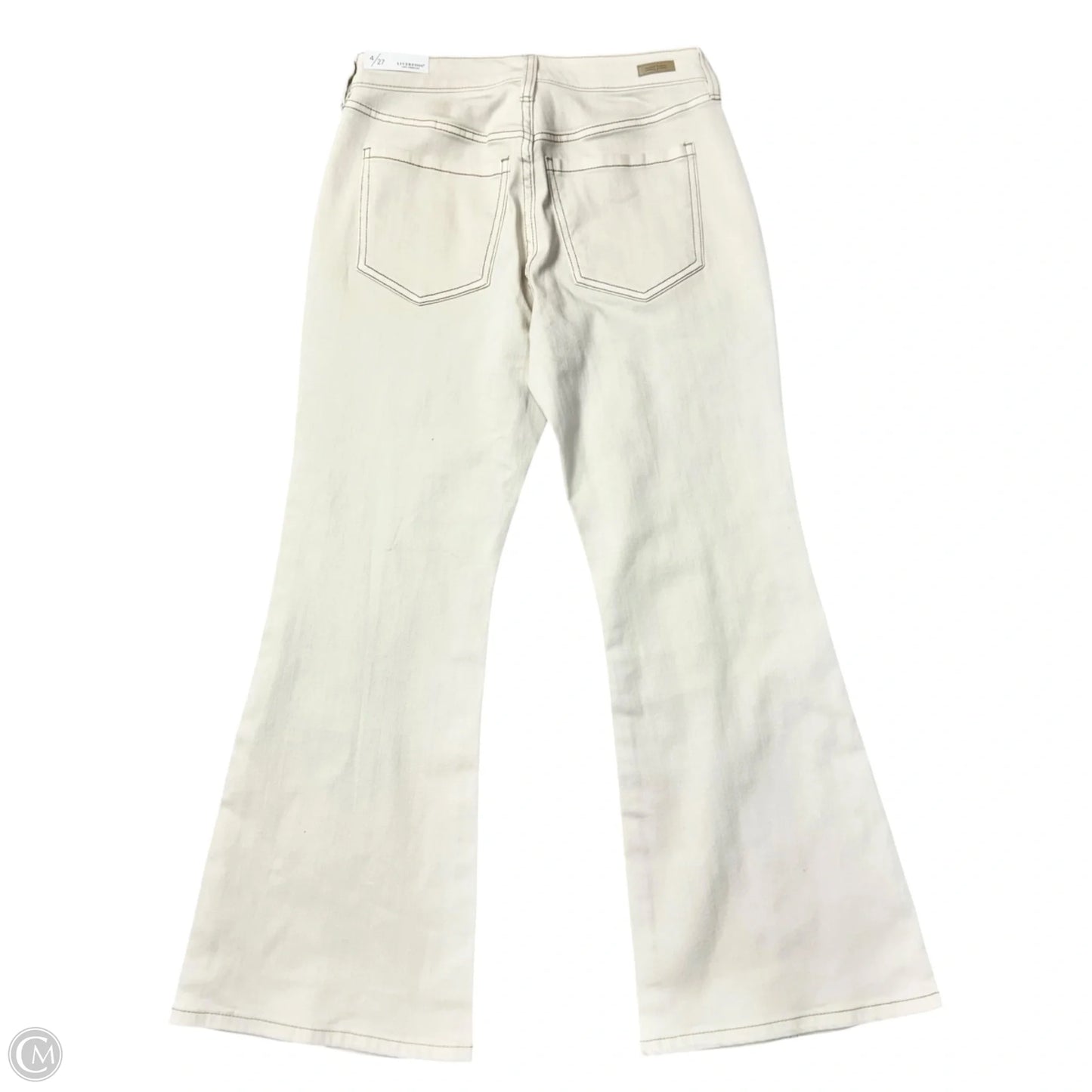 Jeans Flared By Liverpool In White Denim, Size: 4