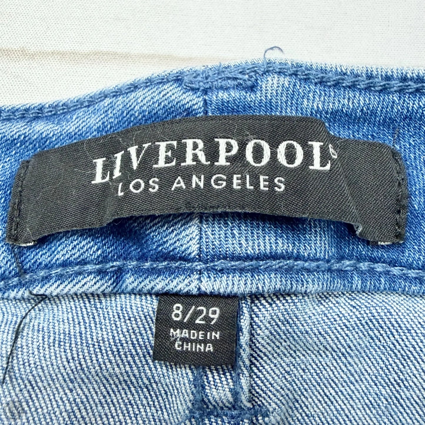 Jeans Cropped By Liverpool In Blue Denim, Size: 8