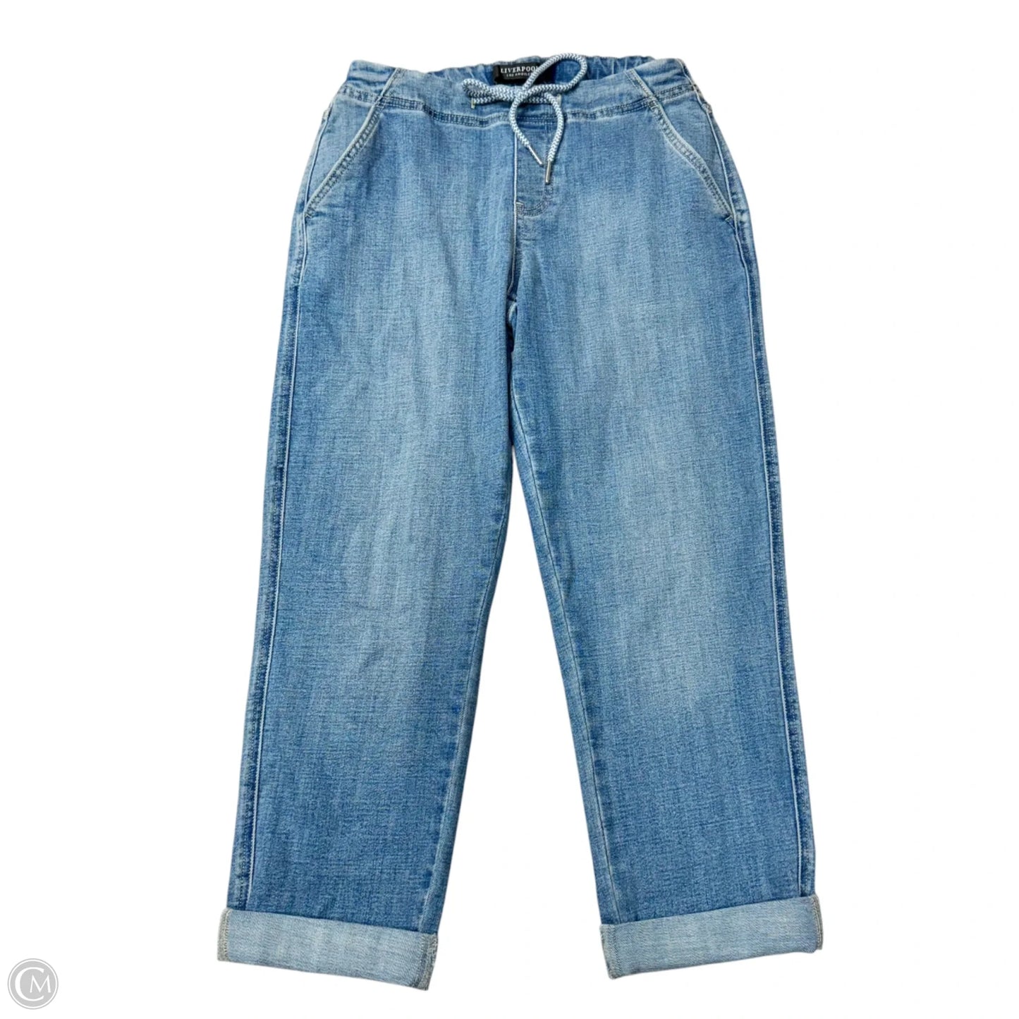 Jeans Cropped By Liverpool In Blue Denim, Size: 4