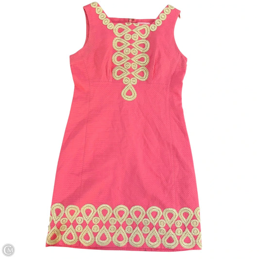Dress Designer By Lilly Pulitzer In Gold & Pink, Size: Xs