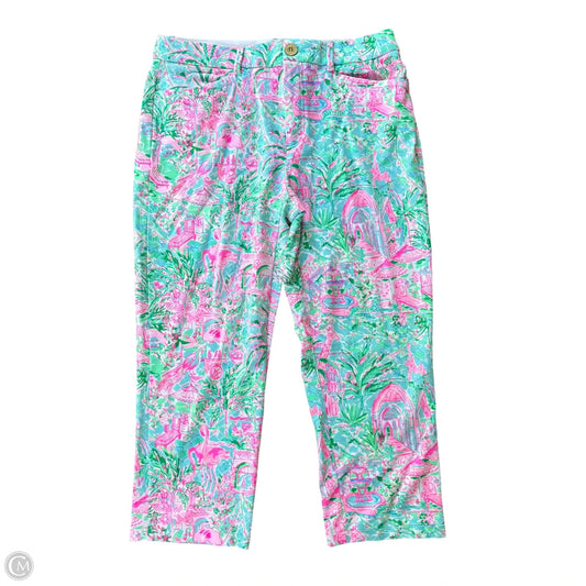 Pants Designer By Lilly Pulitzer In Green & Pink, Size: 8