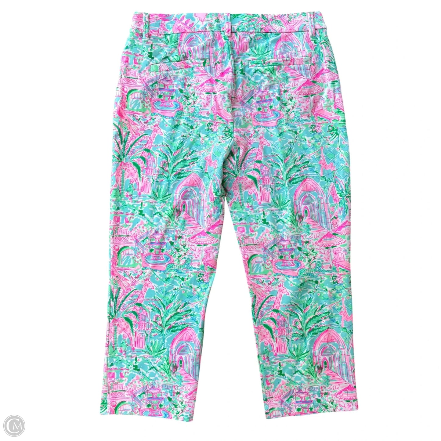 Pants Designer By Lilly Pulitzer In Green & Pink, Size: 8