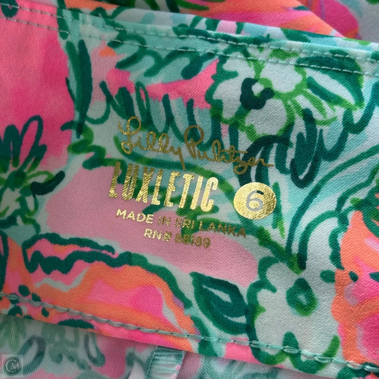 Pants Designer By Lilly Pulitzer In Green & Pink, Size: S