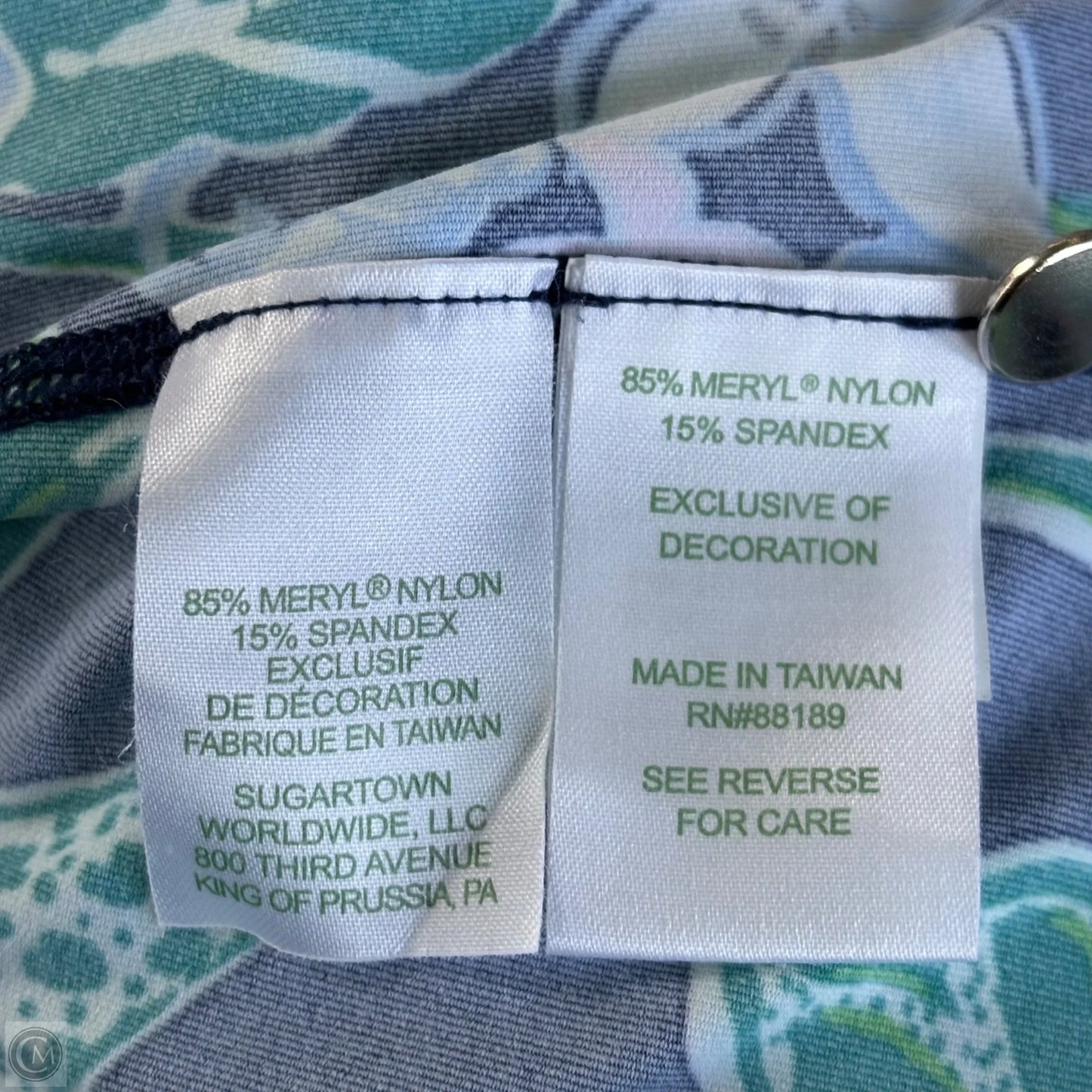 Top Long Sleeve Designer By Lilly Pulitzer In Blue & Green, Size: L