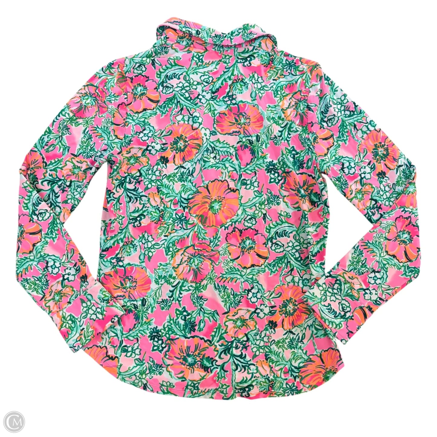 Top Long Sleeve Designer By Lilly Pulitzer In Green & Pink, Size: Mp
